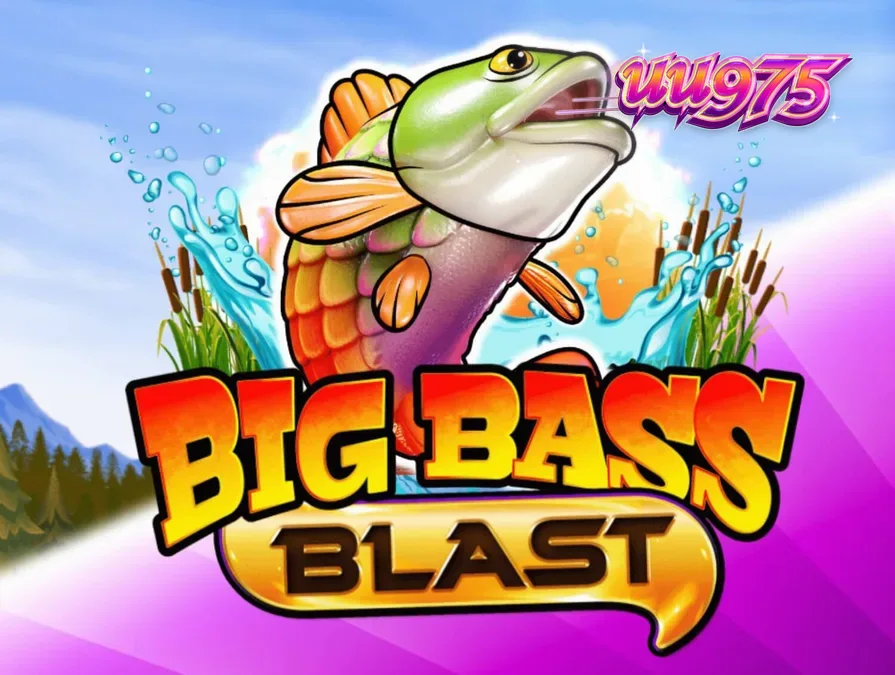 Interface do slot Big Bass Blast com elementos de pesca futuristas